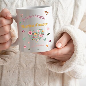 Mug Personnalisable Grand Mère Cœur Fleuri image 6