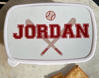 Personalized Baseball Snack Box - Kids Snack Box - Personalized Boys Snack Box - Personalized Lunch Box