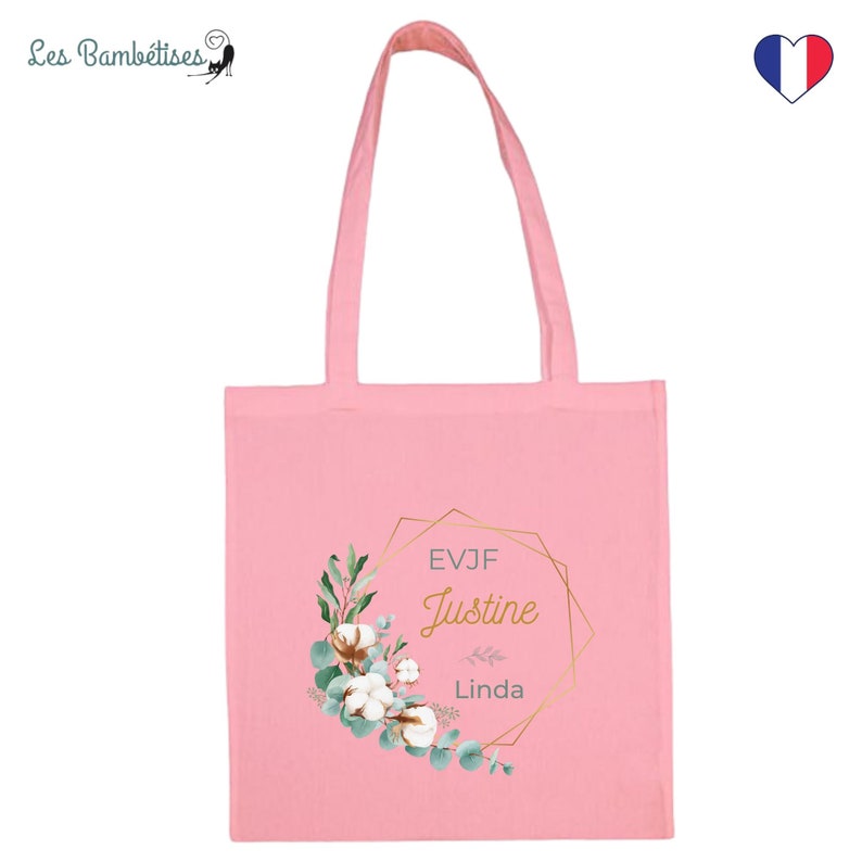 Tote Bag Personnalisable Evjf Champêtre Eucalyptus tote bag enterrement de vie de jeune fille Accessoire evjf personnalisé image 7