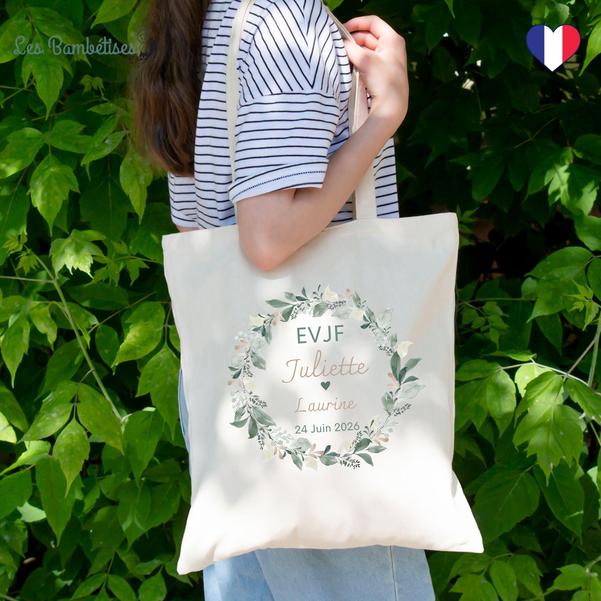 Customizable EVJF Botanical Tote Bag - Bachelorette Party Tote Bag - Personalized EVJF Accessory - Wedding Tote Bag