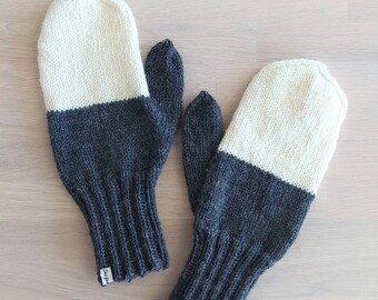 MADE TO ORDER: Handknit men's wool mittens