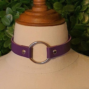 Dunkel lila O Ring Halsband