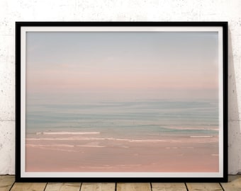 Impression de plage, impression d’océan, impression de coucher de soleil ombré, impression de plage rêveuse, impression d’art pastel, photographie de paysage, impression de plage surréaliste, imprimable