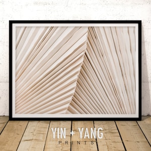 Dried Palm Leaf Print: Beige Neutral Botanical Wall Art (Digital Download)