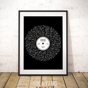 Husband Anniversary Gift Personalized Record Print Custom Poster Print Custom Vinyl Poster Record Lyric Print Song Lyrics First Dance