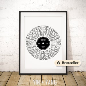 Custom Song Lyrics Vinyl Record Print (Digital Download)