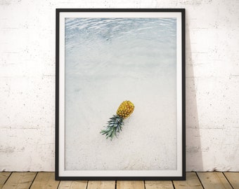 Pineapple Print, Tropical Print, Beach Print, Summer Print, Beach Art Print, Printable Art, Quirky Print, Vacation Print, Pineapple Art