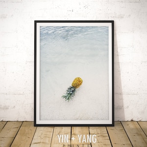 Beach Pineapple Art Print: Tropical Summer Decor (Digital Download)