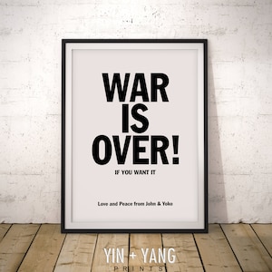 War is Over Print: John Lennon & Yoko Ono Iconic Art (Digital Download)