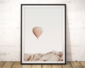Hot Air Balloon Print: Boho Nursery Wall Art (Digital Download)