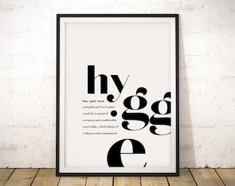 Hygge Definition Print: Scandinavian Typography Art (Digital Download)