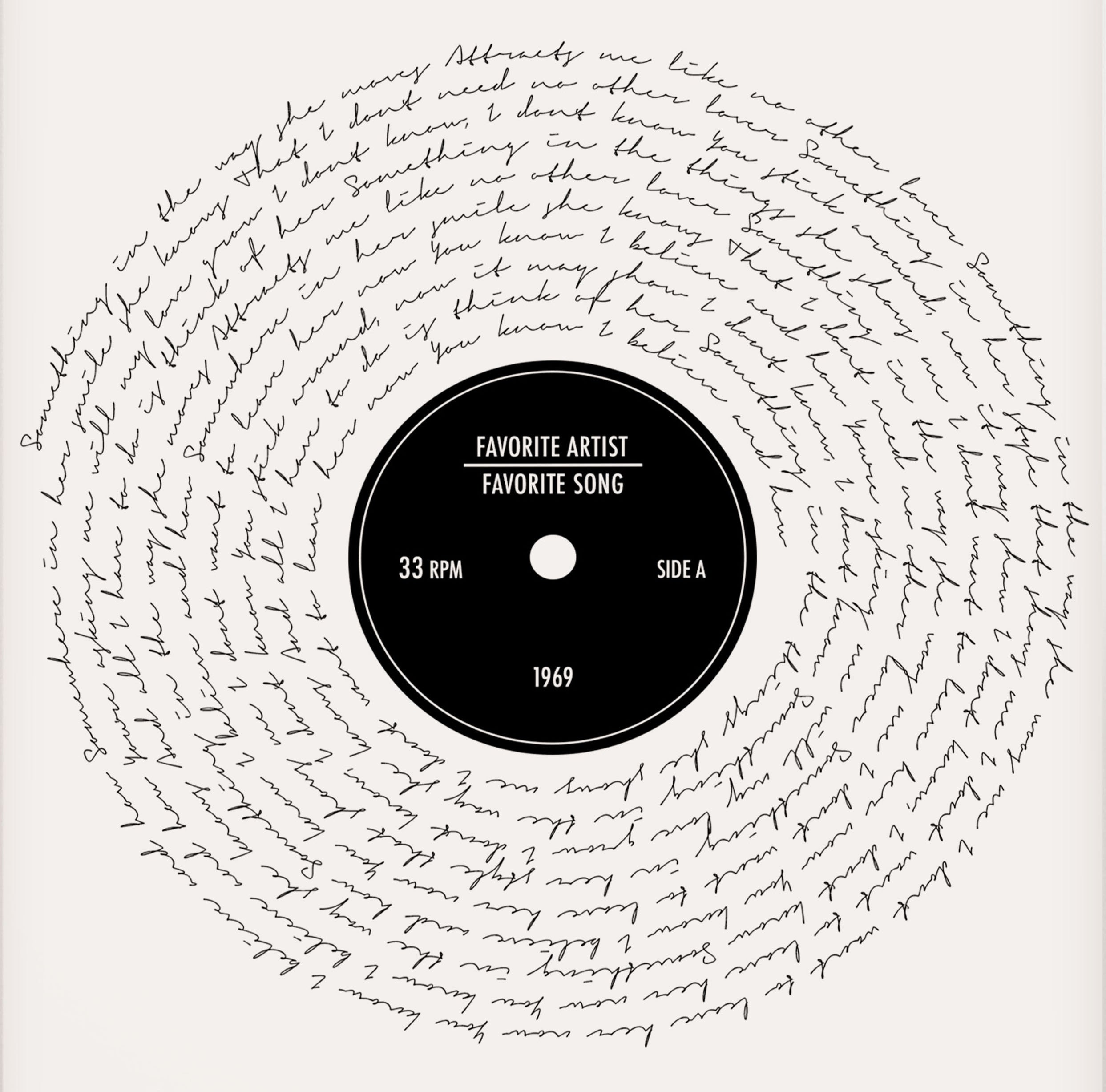 Custom Vinyl Lyrics Print Vinyl Record Wall Art Wedding Song Etsy