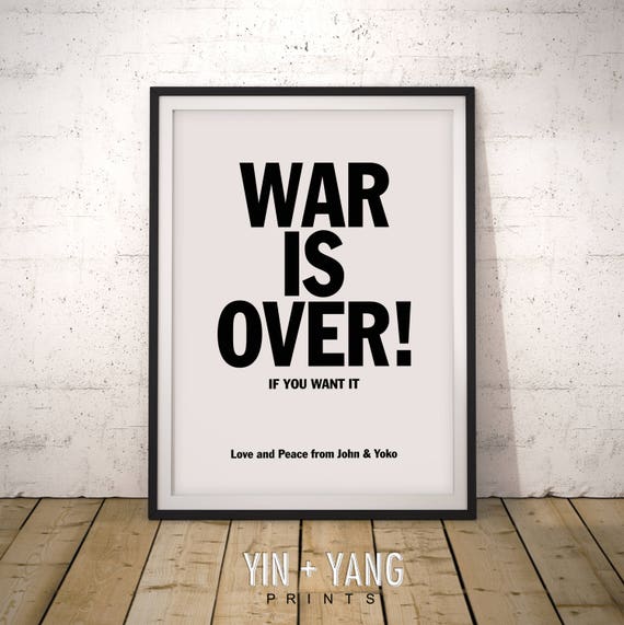 War is Over Print, John Lennon, Yoko Ono, Peace Print, Printable Art, Wall  Art, War is Over Poster, Iconic Art Work, Lennon Print 1969 
