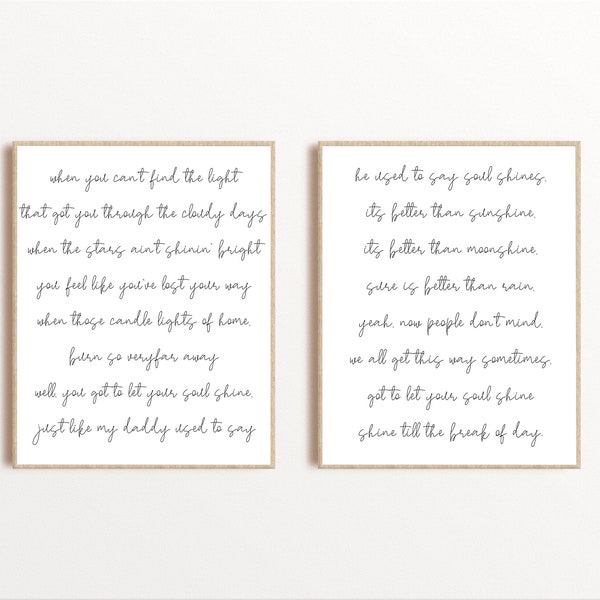 Nursery Quote Print, Custom Nursery Print Set, Nursery Lullaby Print Set, Custom Lyrics Print Set of 2, Custom Nursery Decor, Baby Room Art