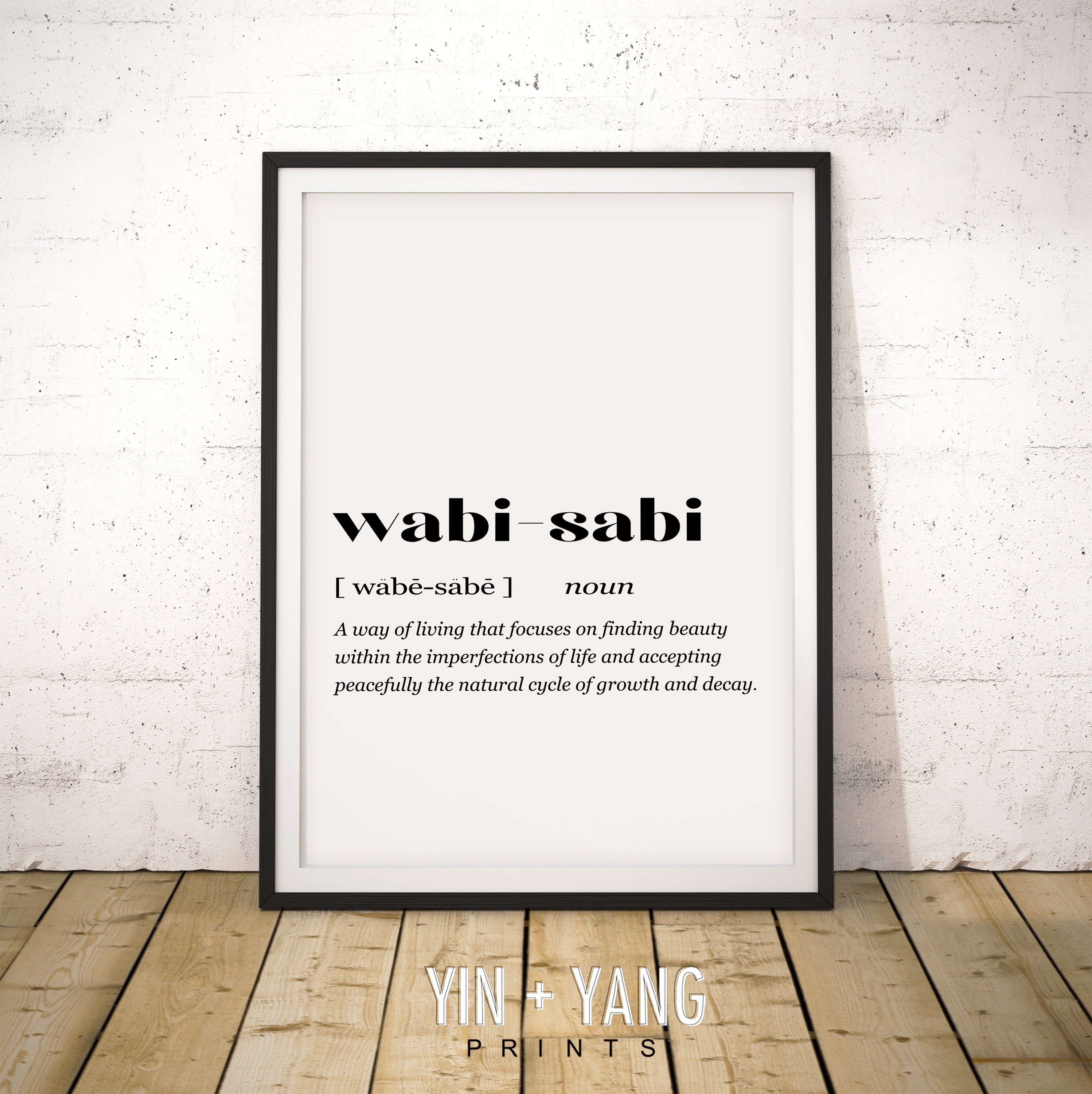 Wabisabi Poster Wabisabi Definition Dictionary Definition Etsy