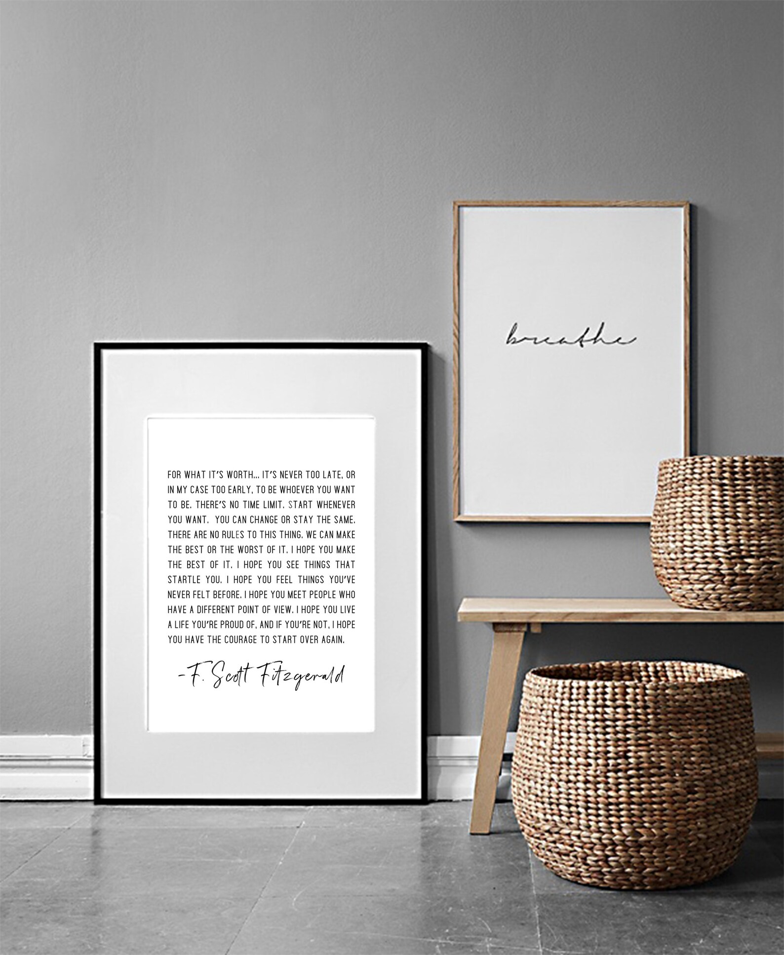 F Scott Fitzgerald for What It's Worth Quote Inspirational Etsy