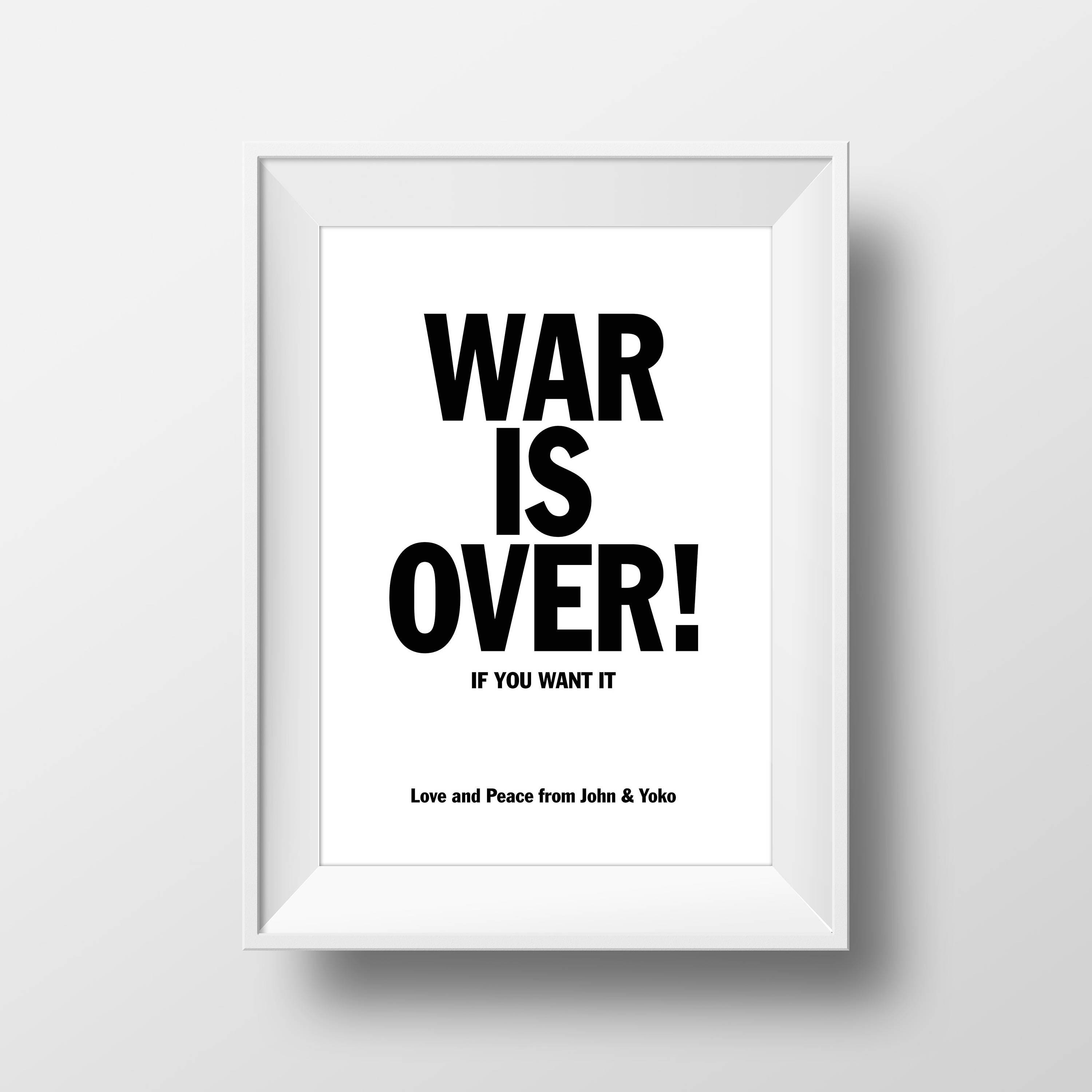 WAR IS OVER ジョンレノン ポスター額縁付オリジナルbeatlesレア John Lennon Yoko Ono music artist Beatles War is over poster 15703