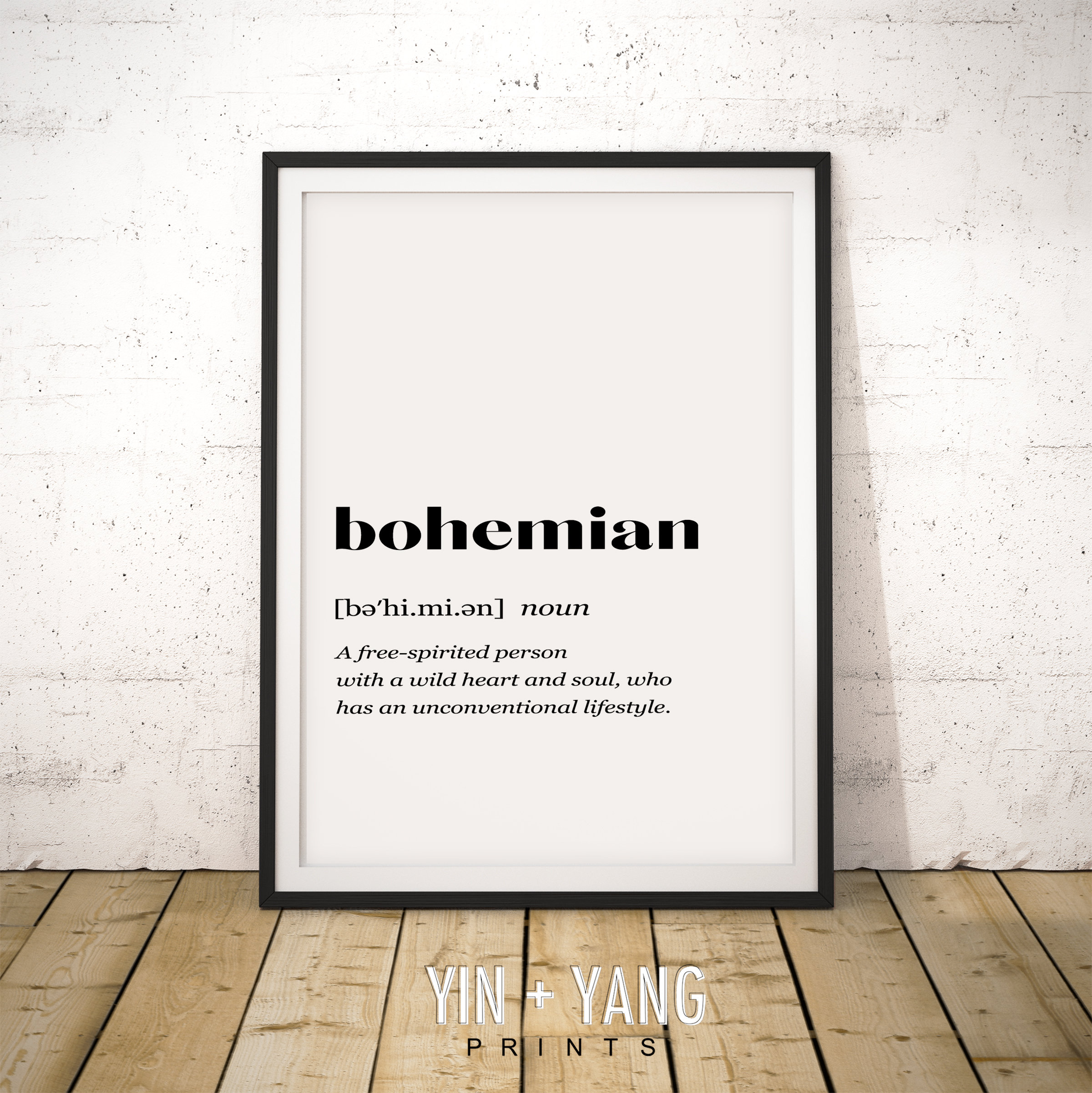 Bohemian Definition Definition Print Bohemian Wall Art Boho Etsy UK
