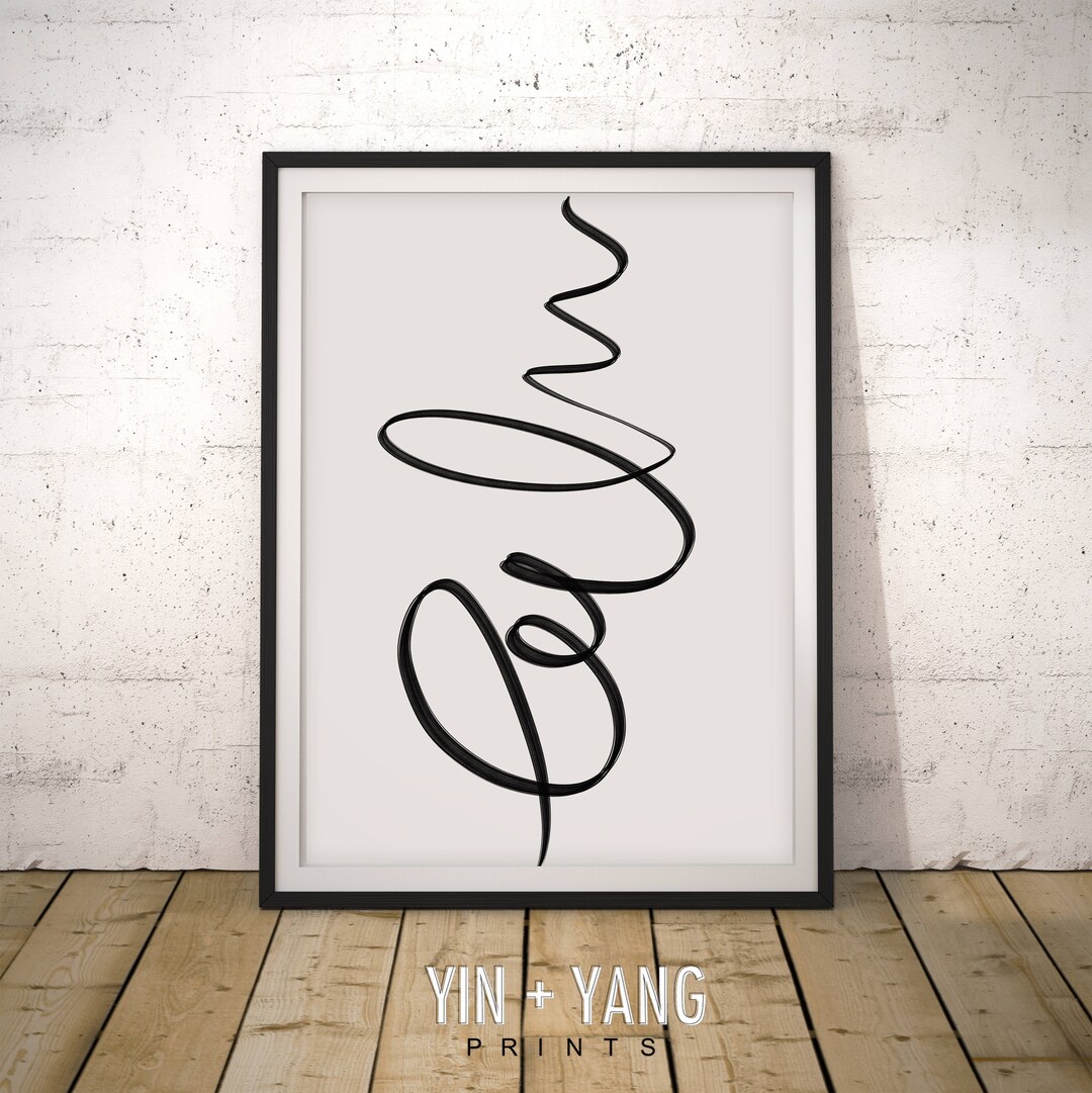 Calm Cursive Print: Abstract Typography Art (instant Download) - Etsy