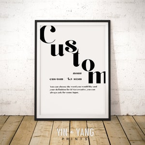 Personalized Definition Print: Custom Typography Wall Art (Digital Download)