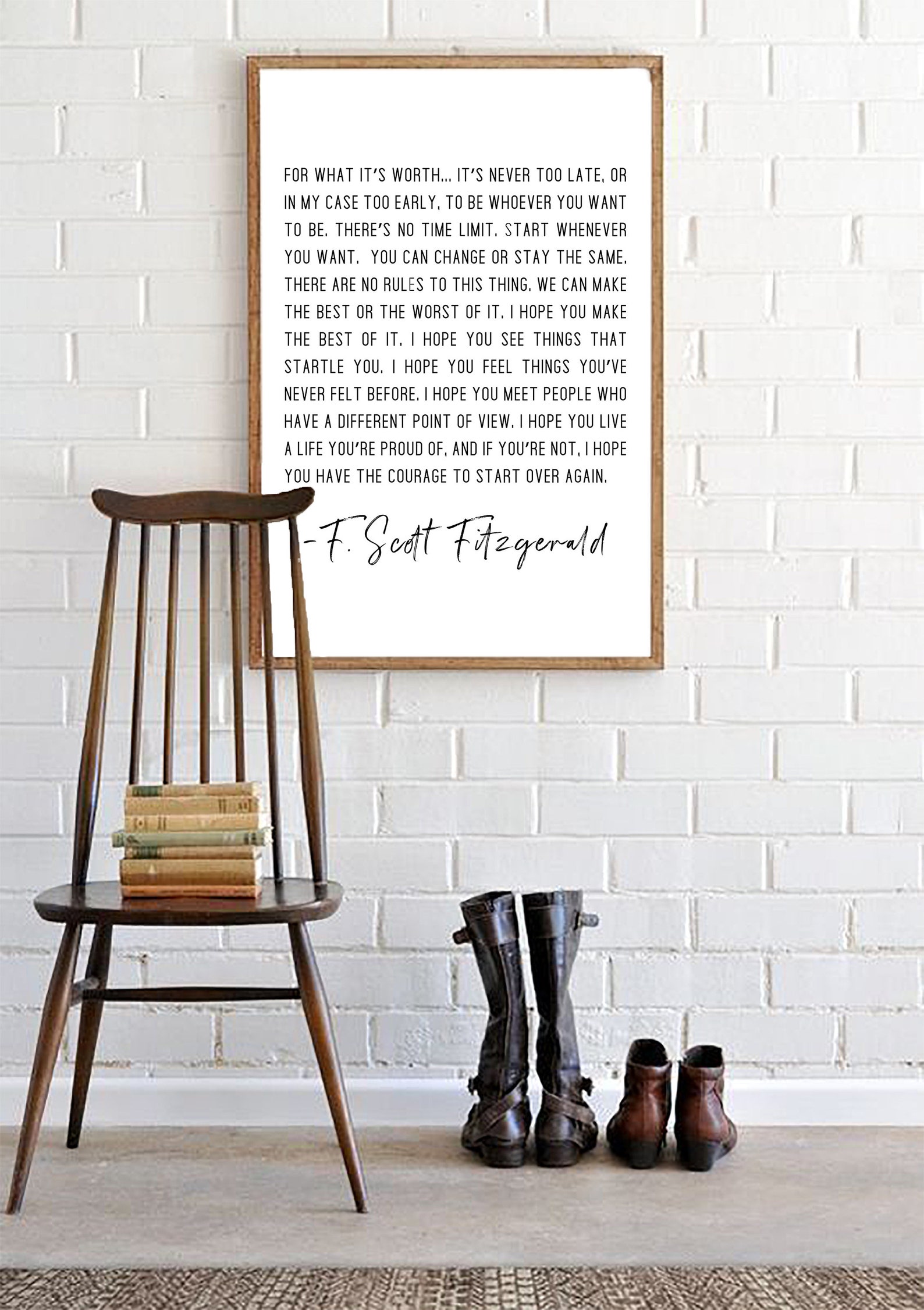 F Scott Fitzgerald for What It's Worth Quote Inspirational Etsy