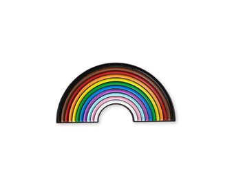 Inclusive Rainbow Soft Enamel Pin - Gay Queer Trans QTPOC LGBT Pin Gift - Pride