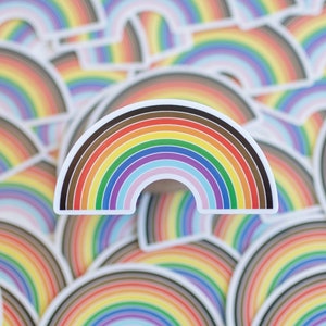 Inclusive Rainbow Sticker - Die Cut Vinyl UV Protection - 10 Cm X 5cm ...