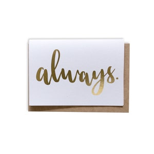 Siempre - Tarjeta de felicitación - Hoja de oro - Harry Potter - Pareja - San Valentín - Boda - Novia - Novio - Mejor amigo