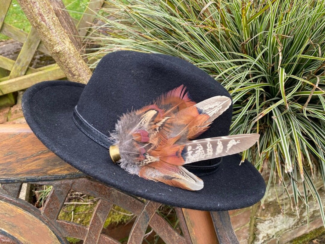 VIEILLE STOCK Épingle à chapeau en plumes de faisan plumes artisanales