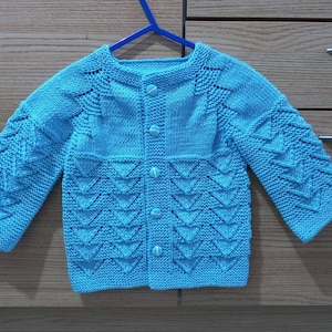 hand knitted baby boy clothes ,baby cardigan ,baby boy gift ,baby knits