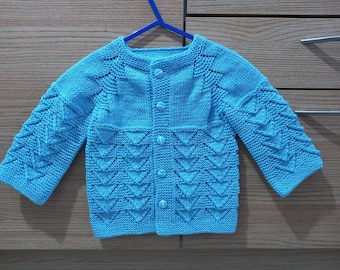 hand knitted baby boy clothes ,baby cardigan ,baby boy gift ,baby knits