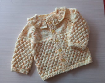 hand knitted baby cardigan  ,knitted baby clothes, kids cardigan,kids  sweater ,girl's clothing