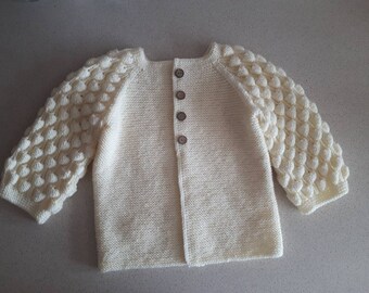 handgebreide babyvest, gebreide babykleding, babybreisels, babytrui, kindervest