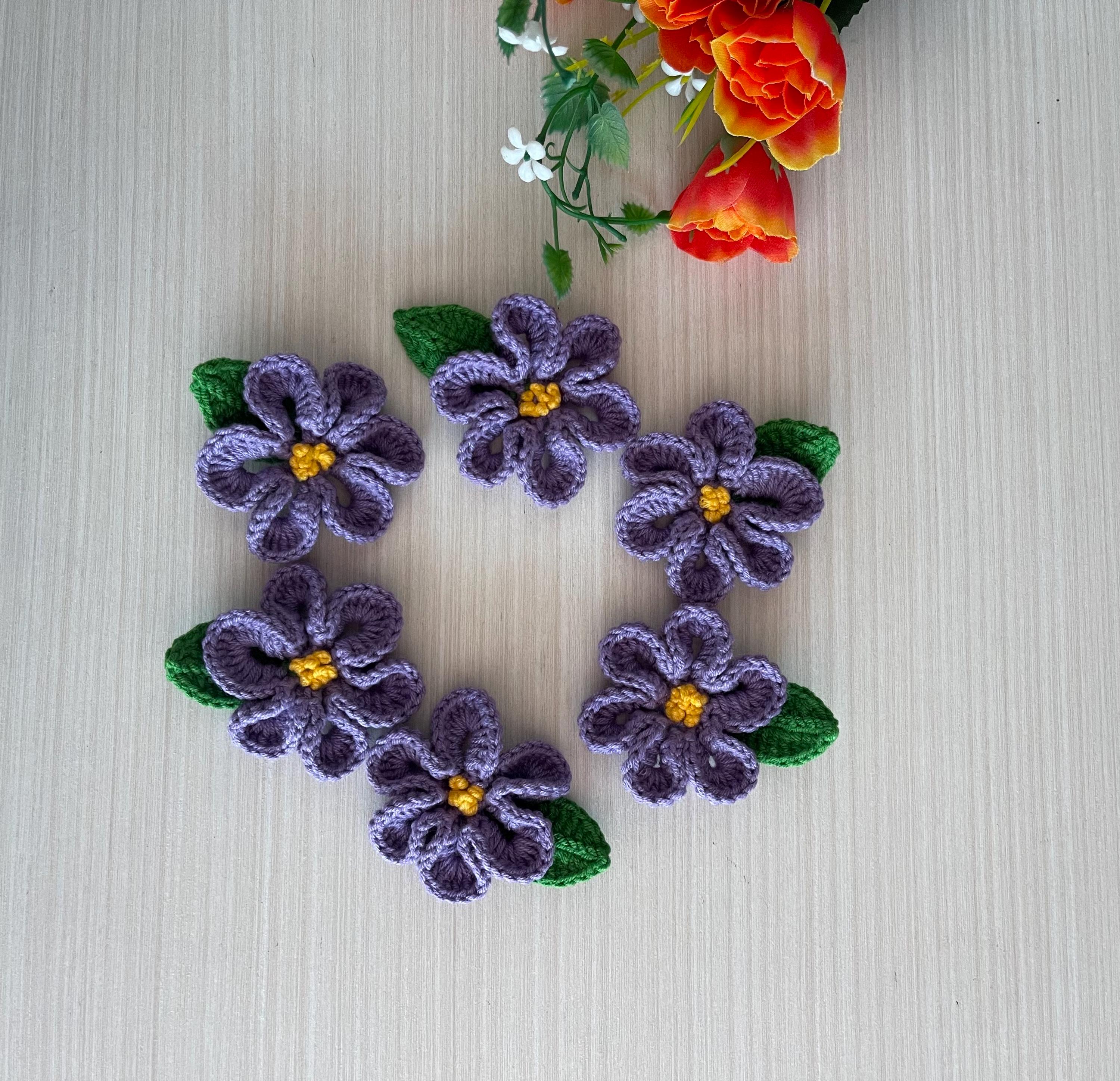 Violet Patch Crochet Violet Applique,purple Flower Patch ,patches for Clothing ...