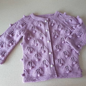 Hand knitted baby cardigan ,knitted baby clothes,cotton baby clothes ,knit toddler sweater image 1