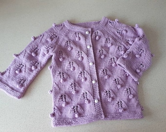 Hand knitted baby cardigan ,knitted baby clothes,cotton baby clothes ,knit toddler sweater