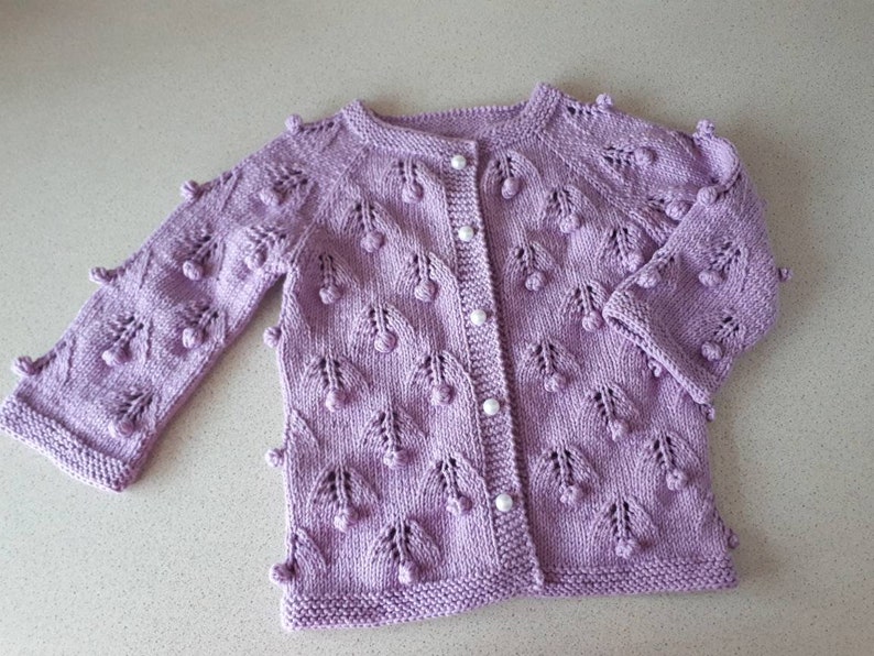 Hand knitted baby cardigan ,knitted baby clothes,cotton baby clothes ,knit toddler sweater image 1