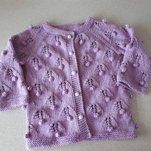 Hand knitted baby cardigan ,knitted baby clothes,cotton baby clothes ,knit toddler sweater image 4