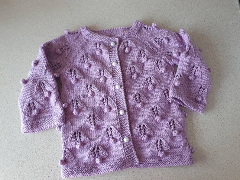 Hand knitted baby cardigan ,knitted baby clothes,cotton baby clothes ,knit toddler sweater image 4