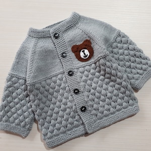 hand knitted baby cardigan, knitted baby clothes ,baby shower gift ,baby knits