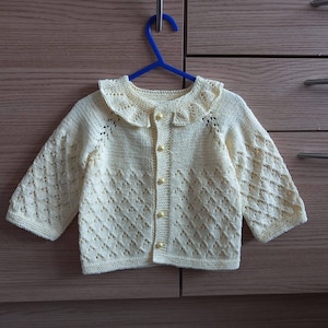 hand knitted cotton baby cardigan ,kids cardigan ,baby girl gift