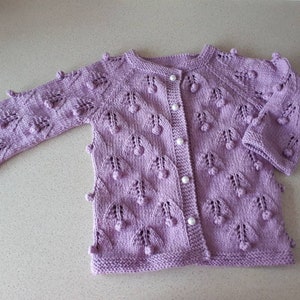 Hand knitted baby cardigan ,knitted baby clothes,cotton baby clothes ,knit toddler sweater image 2