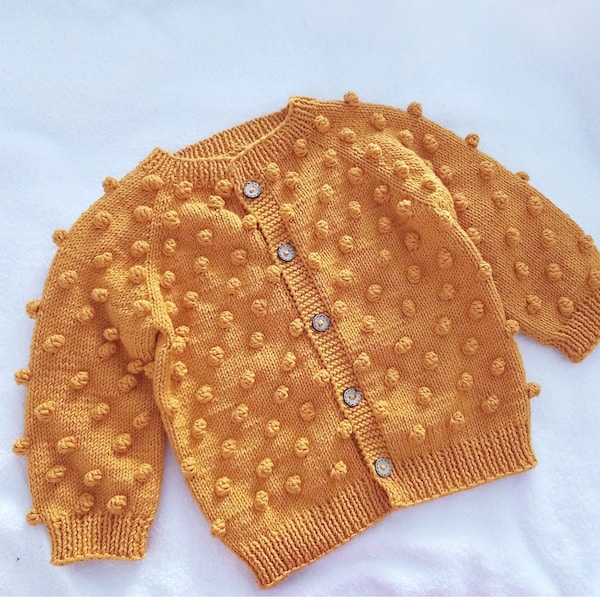 hand knitted cotton popcorn baby cardigan, knitted baby clothes ,cotton kids clothing