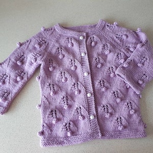 Hand knitted baby cardigan ,knitted baby clothes,cotton baby clothes ,knit toddler sweater image 5