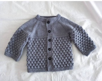 hand knitted baby boy clothes ,knit baby boy cardigan ,baby gift,boy sweater