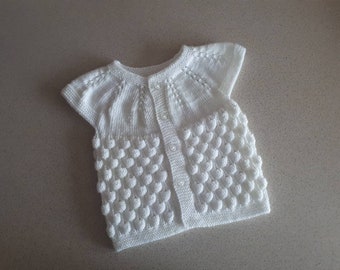 Hand knitted baby cardigan,newborn baby clothes, knitted baby vest ,knitted baby sweater,baby shower gifts girl