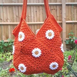 crochet tote bag, shoulder bag,crochet boho bag ,Afghan granny square tote bag ,