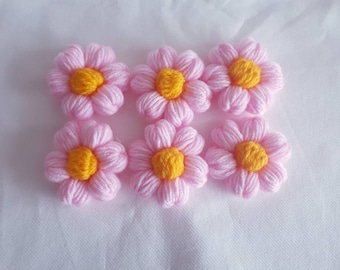 crochet flowers,knitted 3d flower chunky cardigan ,chunky sweater, gift for her ,crochet applique