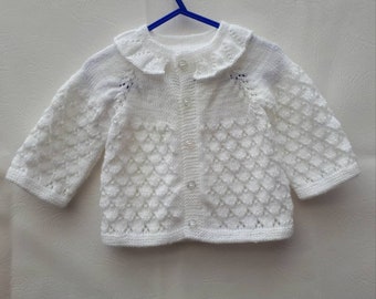 Hand knitted baby cardigan ,baby shower gifts ,baby knits