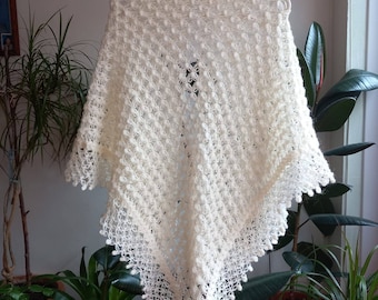 Crochet shawl ,women scarves,winter wedding shawl ,ivory cover up,bridal shower,bridal shawl ,